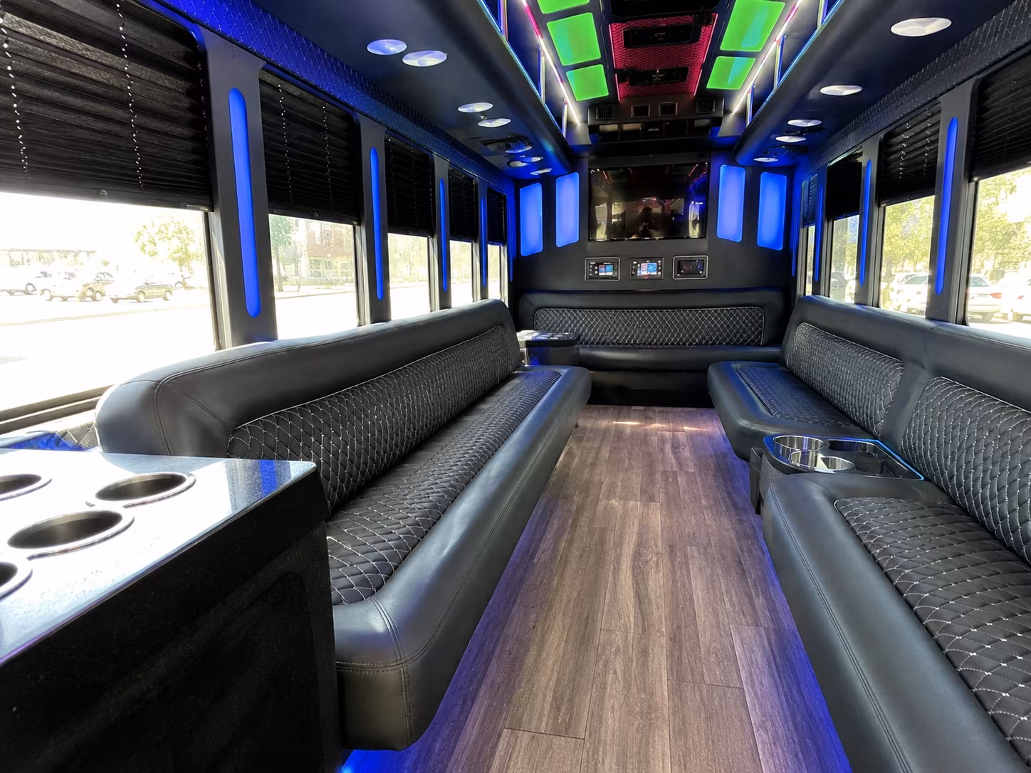fort pierce 15 passenger party bus inside