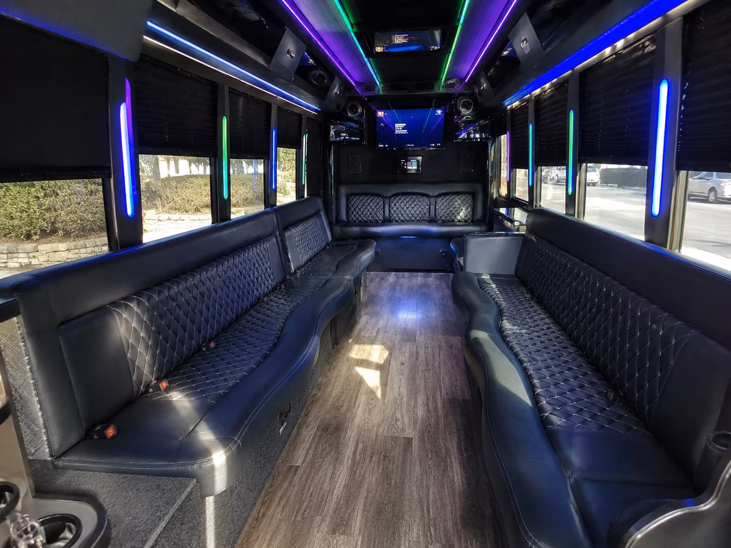 fort pierce 15 passenger party bus interior