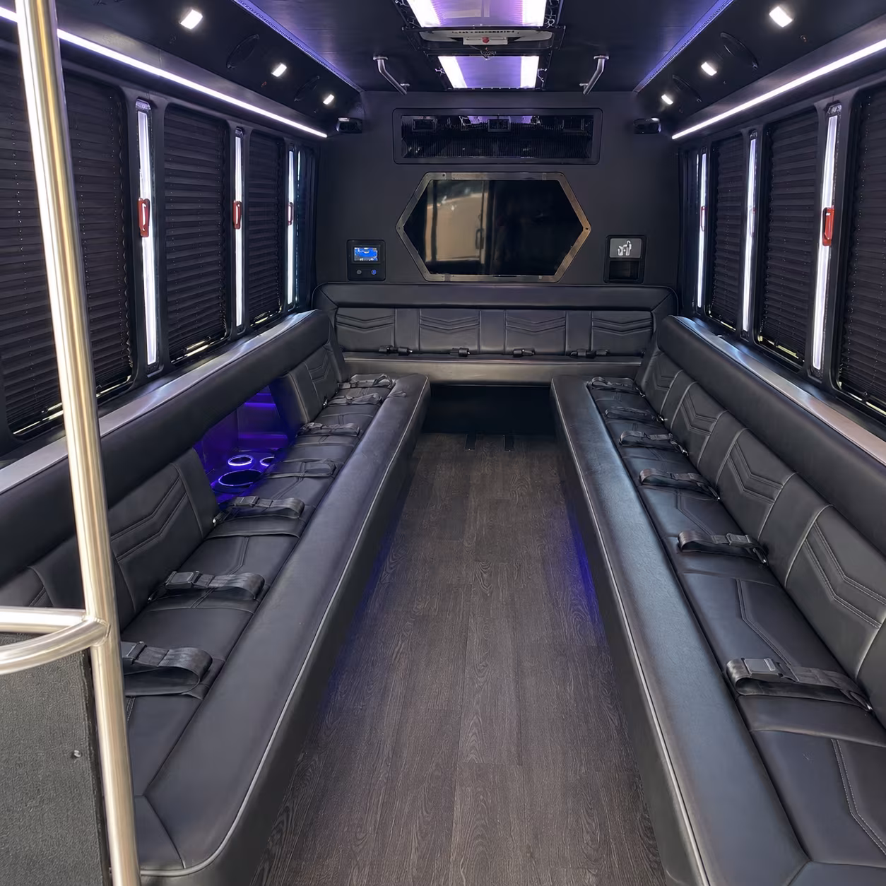 fort pierce 18 passenger party bus interior