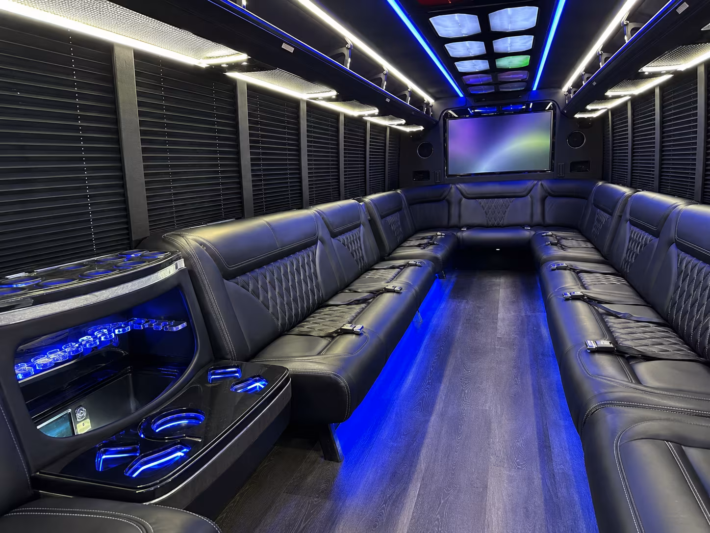 fort pierce 20 passenger party bus inside