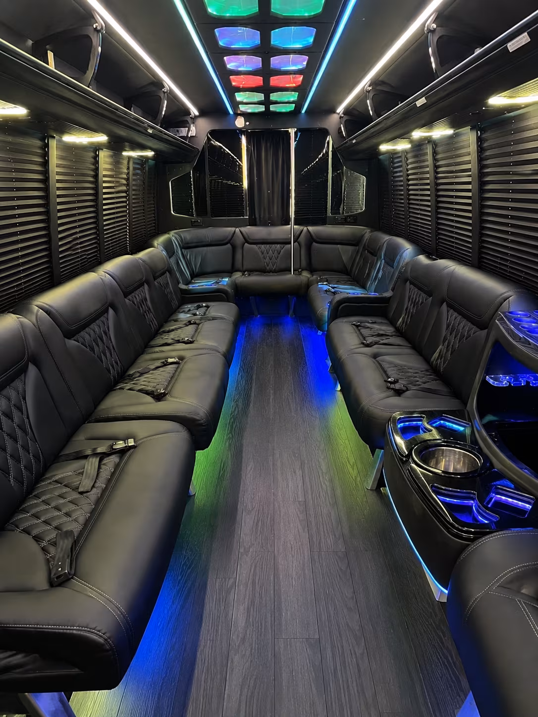 fort pierce 20 passenger party bus interior