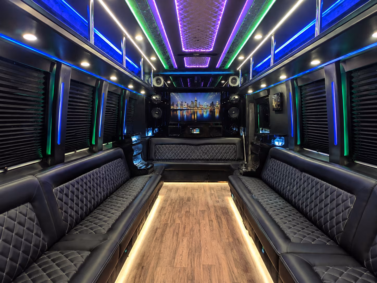 fort pierce 25 passenger party bus interior