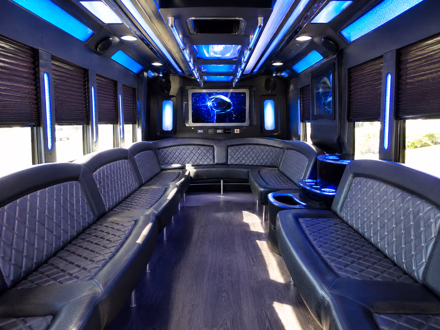 fort pierce 28 passenger party bus inside