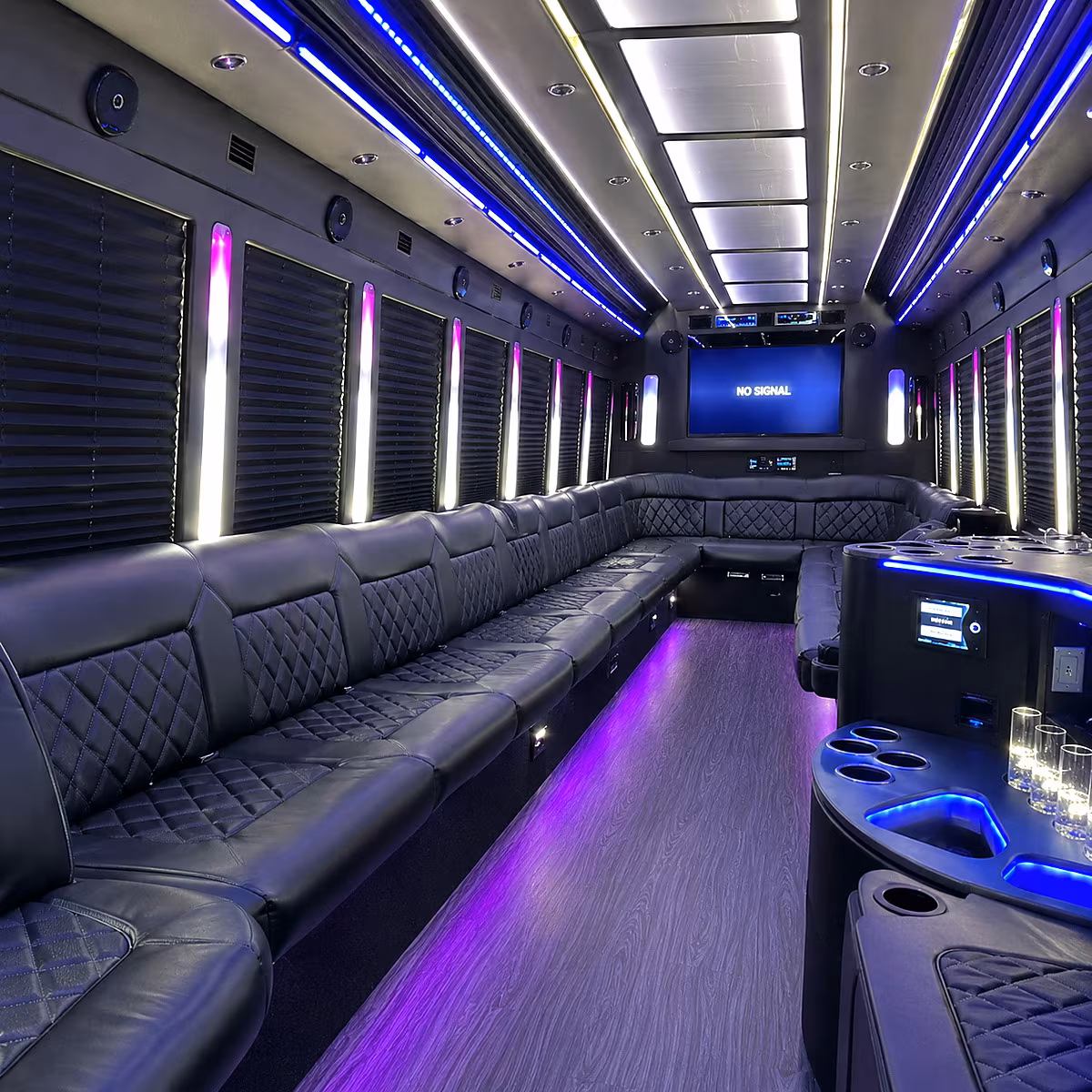 fort pierce 30 passenger party bus inside