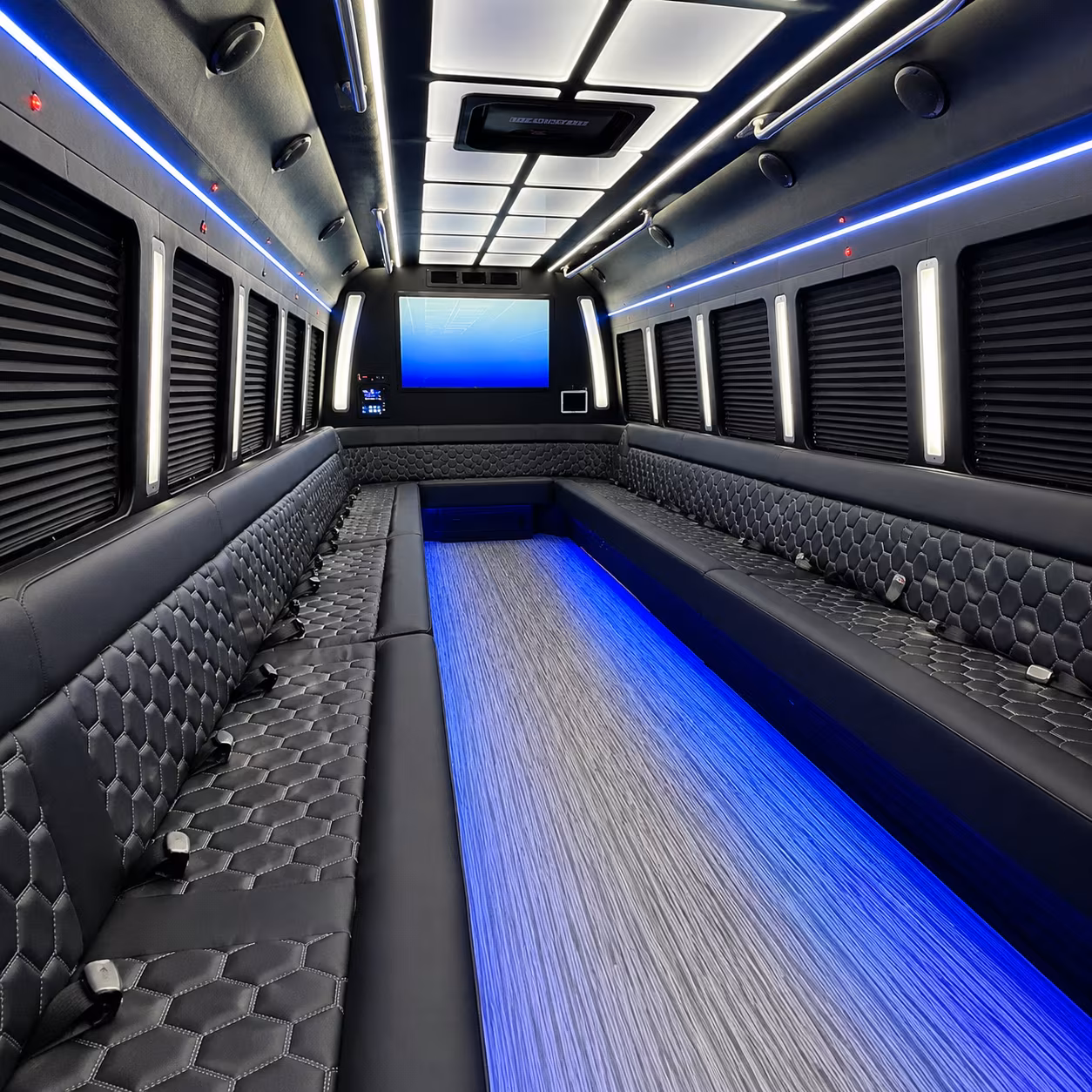 fort pierce 50 passenger party bus inside
