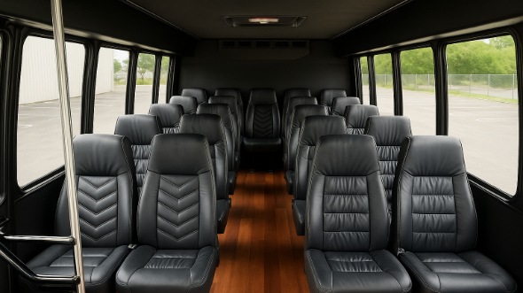 Interior of Charter Bus Company Fort Pierce's 28 Passenger Mini bus in Fort Pierce