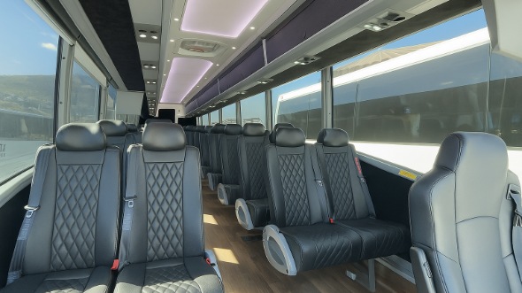 Interior of Charter Bus Company Fort Pierce's 30 Passenger Minibus in Fort Pierce