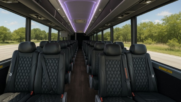 Interior of Charter Bus Company Fort Pierce's 35 Passenger Minibus in Fort Pierce