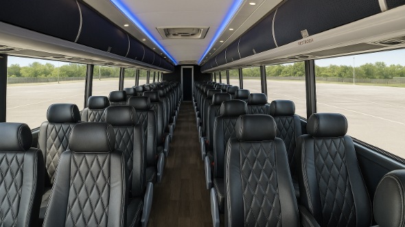 Interior of Charter Bus Company Fort Pierce's 50 Passenger Charter Bus in Fort Pierce