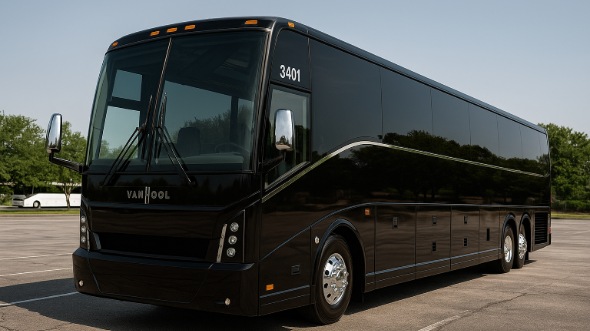 Exterior of Charter Bus Company Fort Pierce's 54 Passenger Charter Bus in Fort Pierce