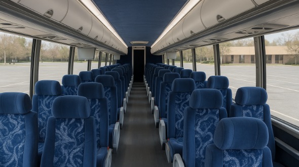 Interior of Charter Bus Company Fort Pierce's 54 Passenger Charter Bus in Fort Pierce
