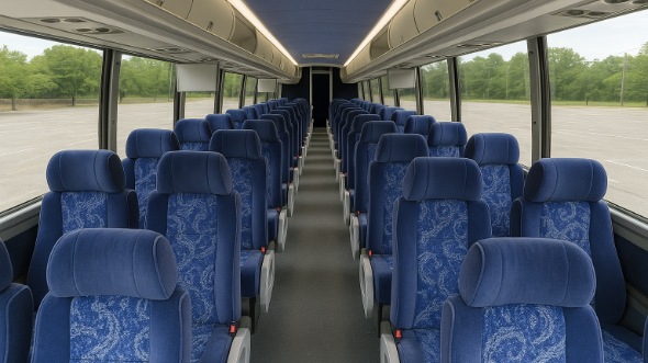 Interior of Charter Bus Company Fort Pierce's 56 Passenger Charter Bus in Fort Pierce